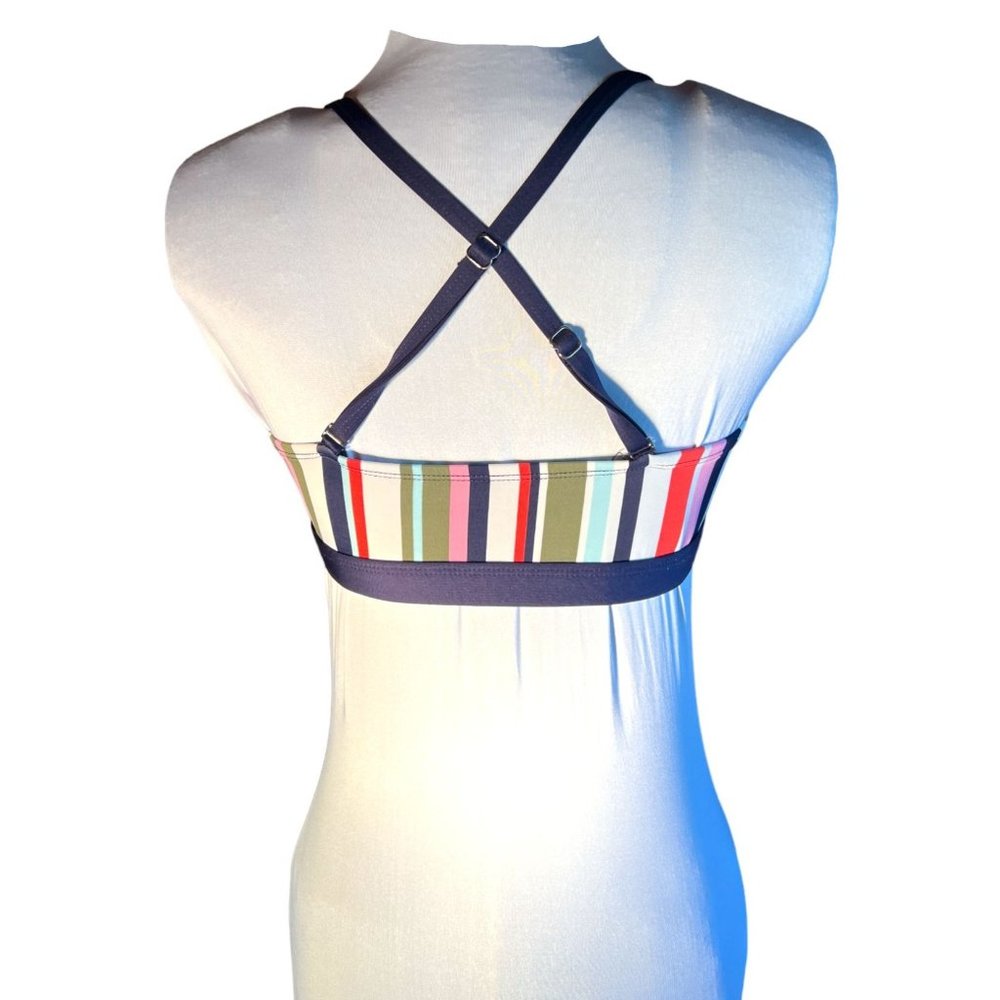 Kona Sole Stripped Bathing Suit TOP (only) Size S - Picture 3 of 4